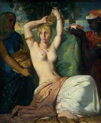 Theodore Chasseriau Esther preparing for a date with Ahasuerus Germany oil painting art